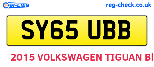 SY65UBB are the vehicle registration plates.
