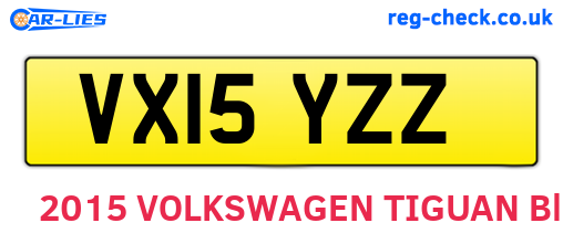 VX15YZZ are the vehicle registration plates.