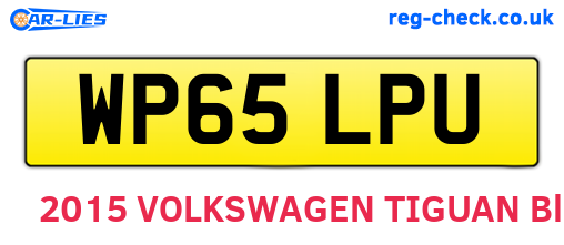 WP65LPU are the vehicle registration plates.