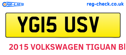 YG15USV are the vehicle registration plates.