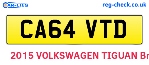 CA64VTD are the vehicle registration plates.