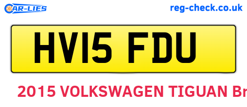 HV15FDU are the vehicle registration plates.