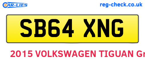 SB64XNG are the vehicle registration plates.