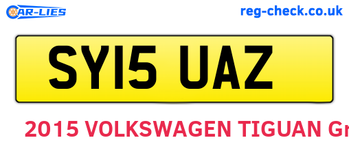 SY15UAZ are the vehicle registration plates.