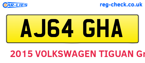 AJ64GHA are the vehicle registration plates.