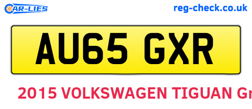 AU65GXR are the vehicle registration plates.