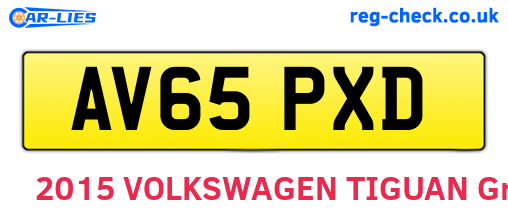 AV65PXD are the vehicle registration plates.
