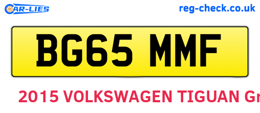 BG65MMF are the vehicle registration plates.
