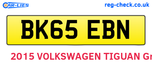 BK65EBN are the vehicle registration plates.