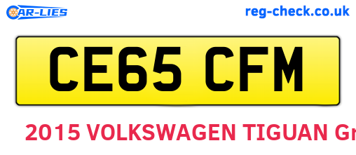 CE65CFM are the vehicle registration plates.