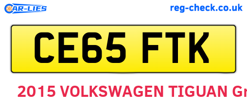 CE65FTK are the vehicle registration plates.