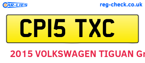 CP15TXC are the vehicle registration plates.
