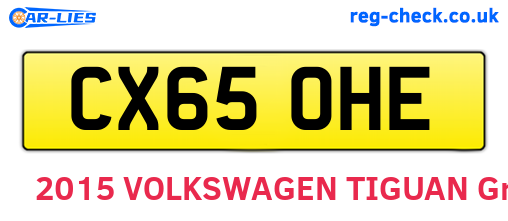 CX65OHE are the vehicle registration plates.