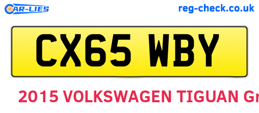 CX65WBY are the vehicle registration plates.