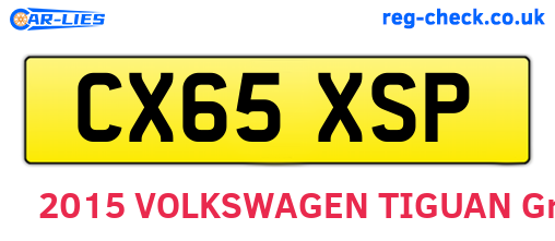 CX65XSP are the vehicle registration plates.