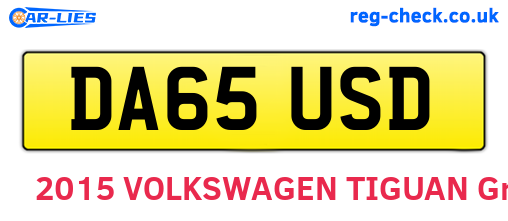 DA65USD are the vehicle registration plates.