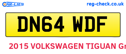 DN64WDF are the vehicle registration plates.