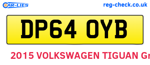 DP64OYB are the vehicle registration plates.