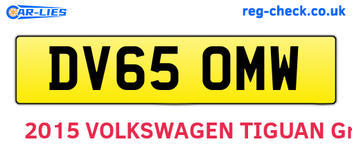 DV65OMW are the vehicle registration plates.
