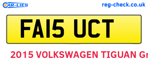 FA15UCT are the vehicle registration plates.
