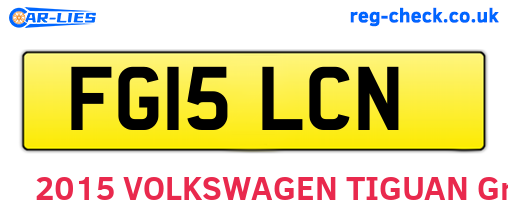 FG15LCN are the vehicle registration plates.