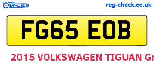 FG65EOB are the vehicle registration plates.