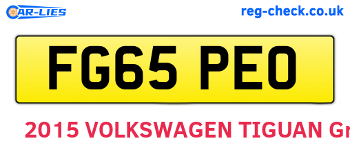 FG65PEO are the vehicle registration plates.