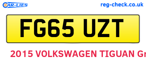 FG65UZT are the vehicle registration plates.