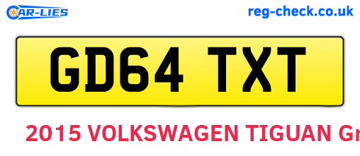 GD64TXT are the vehicle registration plates.