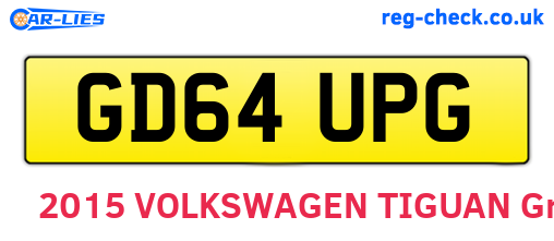 GD64UPG are the vehicle registration plates.