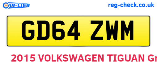 GD64ZWM are the vehicle registration plates.