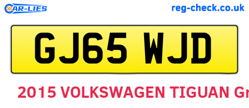 GJ65WJD are the vehicle registration plates.
