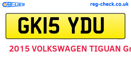 GK15YDU are the vehicle registration plates.