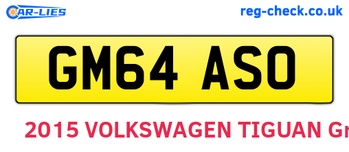GM64ASO are the vehicle registration plates.