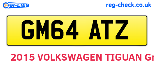 GM64ATZ are the vehicle registration plates.