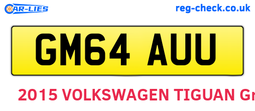 GM64AUU are the vehicle registration plates.