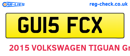 GU15FCX are the vehicle registration plates.