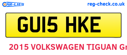 GU15HKE are the vehicle registration plates.
