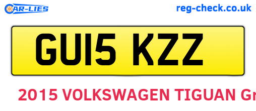 GU15KZZ are the vehicle registration plates.