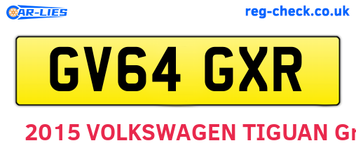 GV64GXR are the vehicle registration plates.