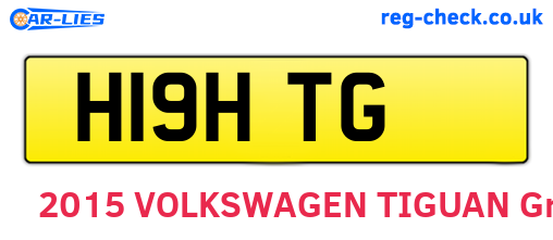 H19HTG are the vehicle registration plates.