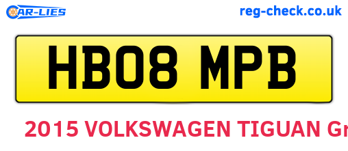 HB08MPB are the vehicle registration plates.