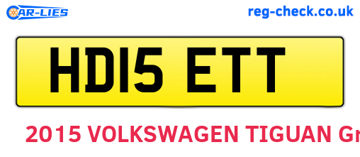 HD15ETT are the vehicle registration plates.
