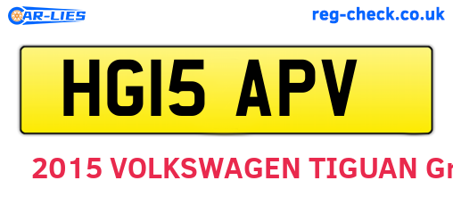HG15APV are the vehicle registration plates.