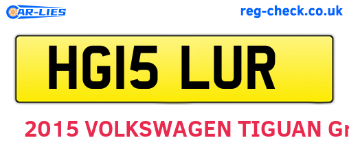 HG15LUR are the vehicle registration plates.