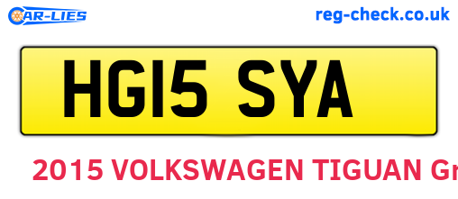 HG15SYA are the vehicle registration plates.