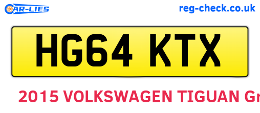 HG64KTX are the vehicle registration plates.