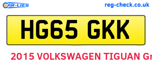 HG65GKK are the vehicle registration plates.