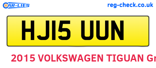 HJ15UUN are the vehicle registration plates.