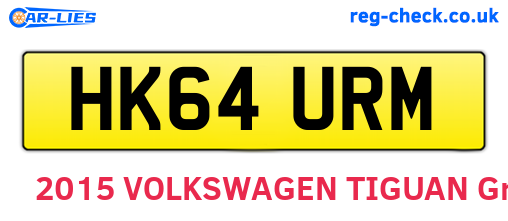 HK64URM are the vehicle registration plates.